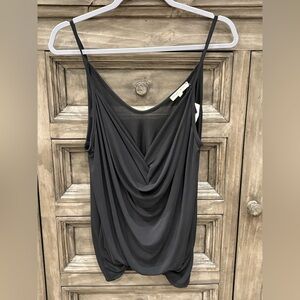 NWT Women’s WASABI+MINT Black Drape Front Spaghetti Strap Summer Top (Large)